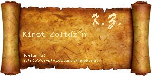Kirst Zoltán névjegykártya
